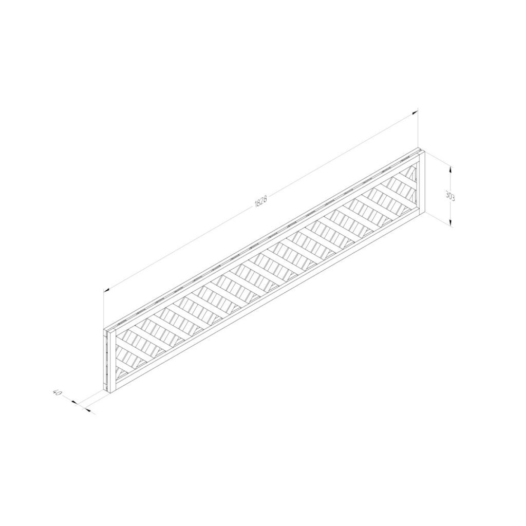 Forest Garden Diamond Lattice Fence Topper – 183 x 30cm 5013053166284 2